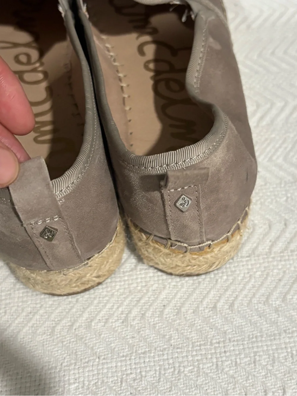 Sam Edelman Taupe Slip-On Espadrille Flats